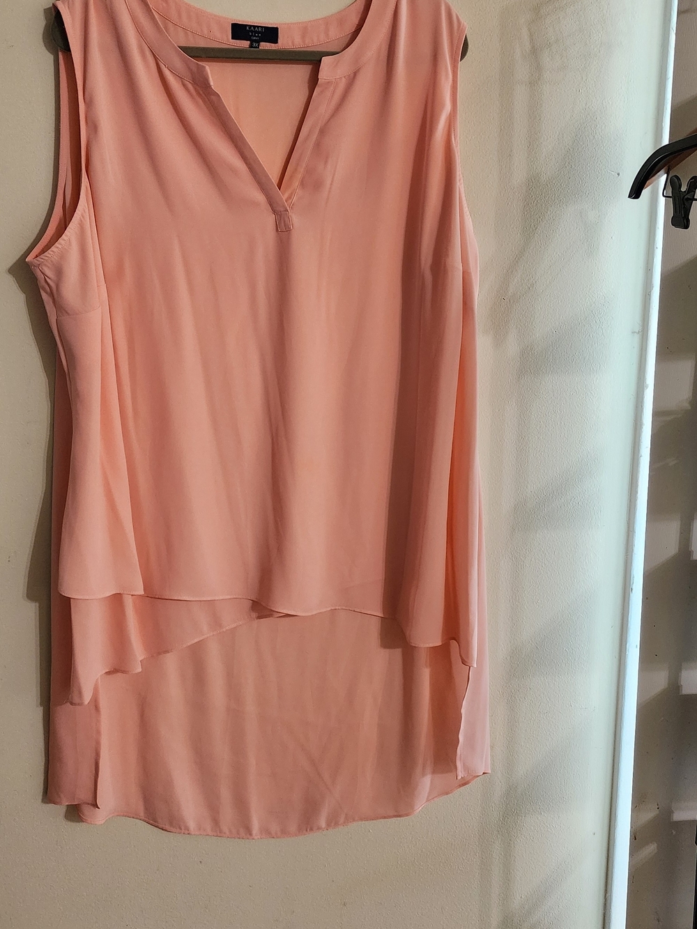 Kaari Blue Sleeveless Layered Tunic in Blush Pink